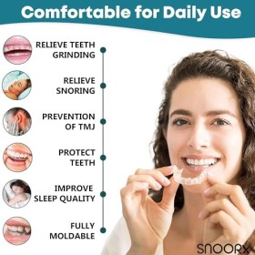 SNOORX Lot de 4 protège-dents authentiques UK de 3 mm et 6 mm dépaisseur pour le grincement des dents, les retenues, le brux