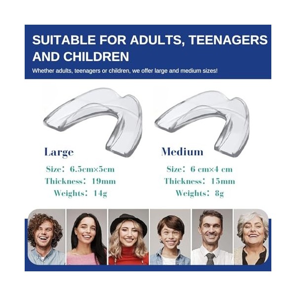 Lot de 4 gouttières anti-ronflement pour la nuit, utilisées pour réduire le grincement de lattelle dentaire, anti-ronflement