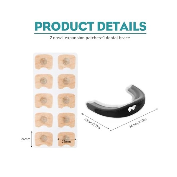 JRYGAC Dispositifs Anti-Ronflement Set, Gouttiere Dentaire Anti Ronflement Goutiere Dent Bruxisme avec Bande de Nez, Gouttier