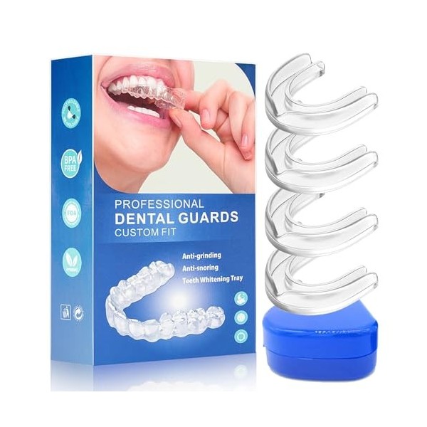 Lot de 5 attelles de dentition pour la nuit, attelle de dentition pour la nuit, attelle de ronflement, protège-dents, anti-ro
