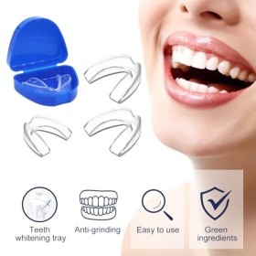 EUZUXU 4Pcs Gouttiere Dentaire Bruxisme, Protecteurs Buccaux, Protege Dent Bruxisme, Protege Dent Nuit, pour Arrêter le Bruxi