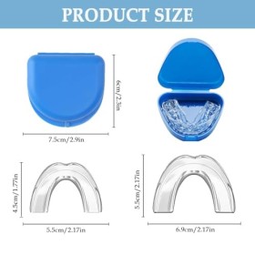 Senshuomy Lot de 4 protège-dents pour le grincement des dents, anti-grincement pour dormir la nuit, protège-dents réutilisabl