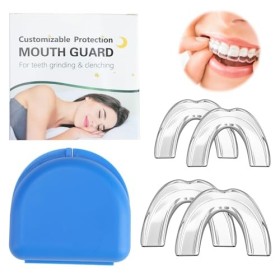 Lot de 4 protège-dents pour le grincement des dents, protège-dents pour dormir, 2 tailles pour adultes, protège-dents pour br
