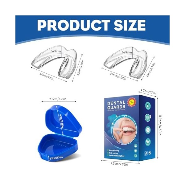 YALiya 4 Pièces Gouttiere pour Dent, Protège-Dents Sport avec Boîte Portable, pour Hommes&Femmes