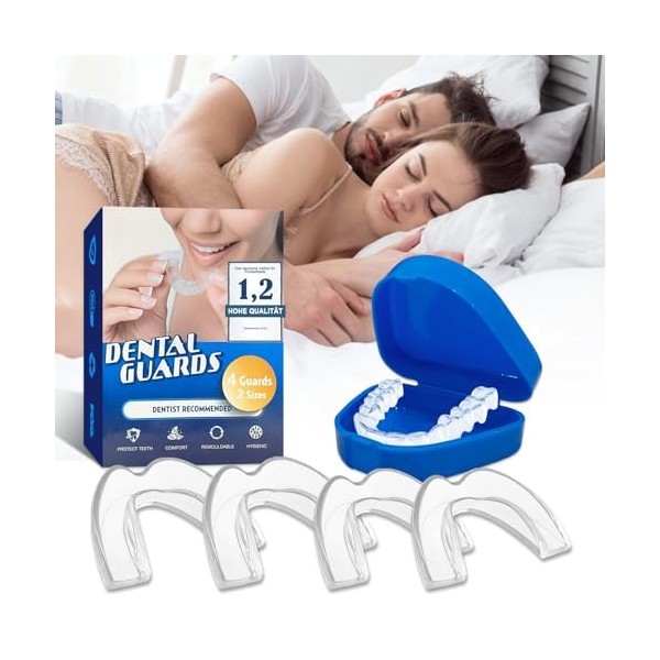 4 Pièces 2 Tailles Gouttiere Dentaire Bruxisme, Améliore La Qualité Du Sommeil