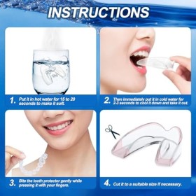 Soodyoow 4Pcs Gouttiere Dentaire Bruxisme, Gouttiere Dentaire Alignement, Goutiere Dentaire Anti Bruxisme, Protecteurs Buccau