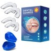 VIDSTW 4 Pièces EVA de Haute Qualité Gouttiere Dentaire Bruxisme, Gouttiere Dentaire Alignement 2 Tailles, Gouttiere Anti Ron