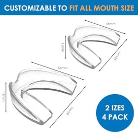 Lot de 4 protège-dents anti-meulage pour dormir la nuit, protège-dents réutilisables, grincement des dents