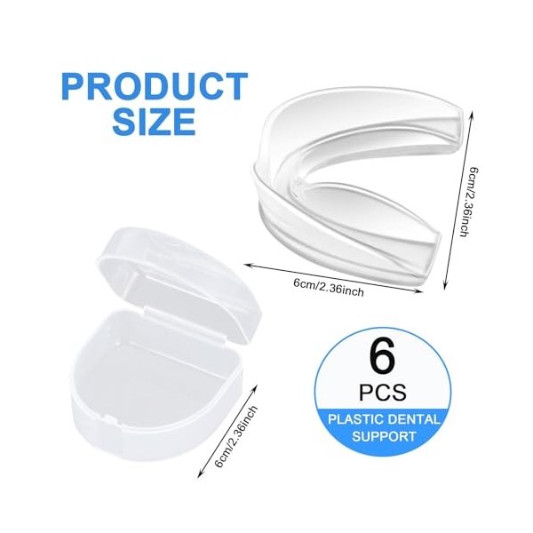 GWAWG 6PCS Gouttiere Dentaire Bruxisme Thermoformable ，Sans BPA，Protege Dent Nuit，Anti Grincement Dent，Protège - Dents Réutil