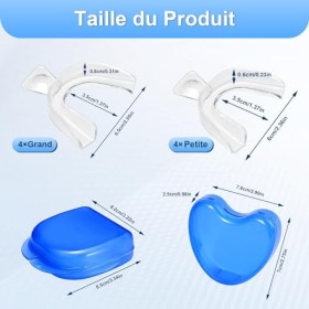 ZOCONE 8 PCS Gouttiere Dentaire Bruxisme, Protecteurs Buccaux Protège Dents Anti, Ronflement Goutiere Dent Bruxisme Sans BPA 