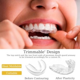 bituocs Lot de 4 protège-dents pour le grincement des dents, anti-grincement pour dormir la nuit, protège-dents réutilisables