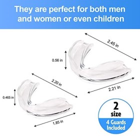 Lot de 4 protège-dents réutilisables pour le grincement et le raffermissement des dents à la tombée de la nuit, empêche le br