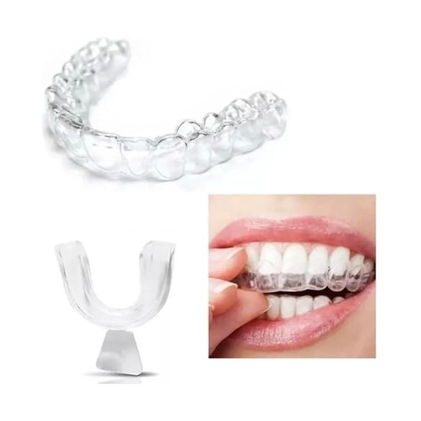 Lot de 2 protège-dents anti-ronflement, anti-bruxisme, protection nocturne, arrêt de grincement des dents, 2 pièces avec boît