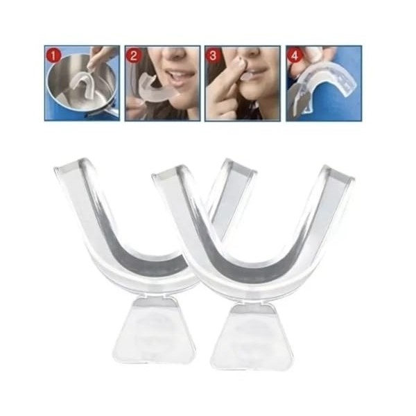 Lot de 2 protège-dents anti-ronflement, anti-bruxisme, protection nocturne, arrêt de grincement des dents, 2 pièces avec boît