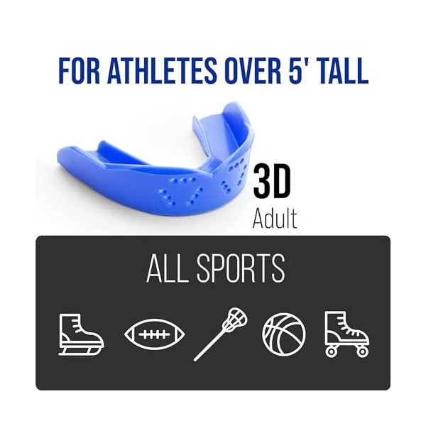 SISU Protège-dents 3D, noir anthracite – 2 mm dépaisseur – pour athlètes de plus de 1,5 m de haut – Préformé pour un ajustem