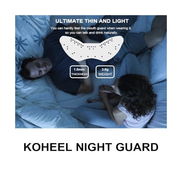 KOHEEL Ultra Mince Gouttière Dentaire protège dents, Stoppe Le Bruxisme, Facile à façonner, empêcher le grincement des dents,