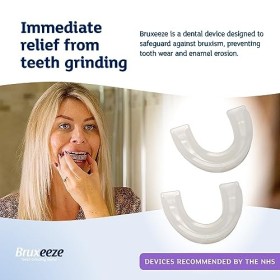 Bruxeeze Night Guard Lot de 2 protège-dents dentaires – Recommandé par le NHS pour le grincement des dents, le soulagement de