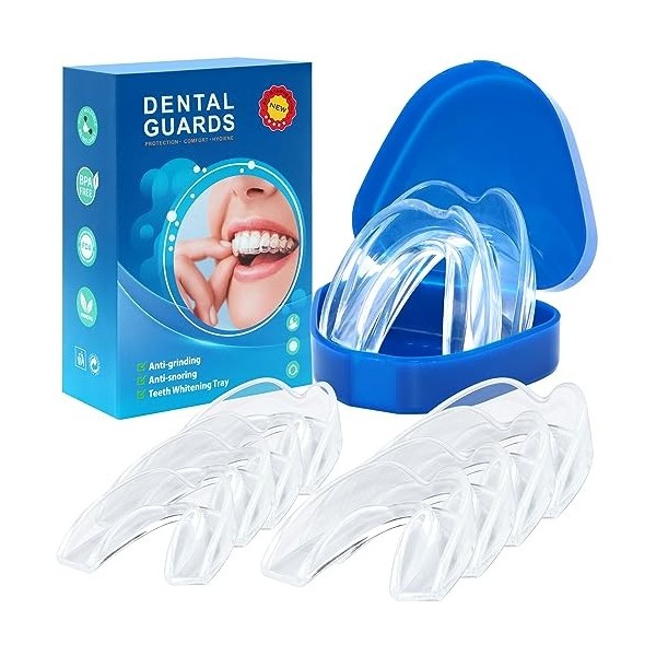 VEGCOO Lot de 8 protège-dents pour grincement des dents, protège-dents de nuit pour dormir pour éviter le bruxisme, protège-d
