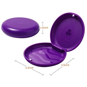 Lot de 2 boîtiers de retenue orthodontiques solides violet 
