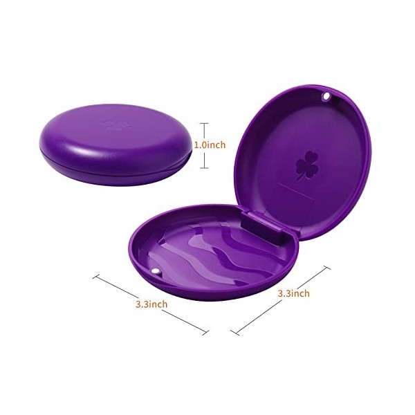 Lot de 2 boîtiers de retenue orthodontiques solides violet 