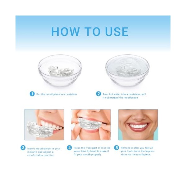 Dream Hero Lot de protège-dents, anti-ronflements réglables en silicone anti-ronflement Avec étui de protection dentaire anti