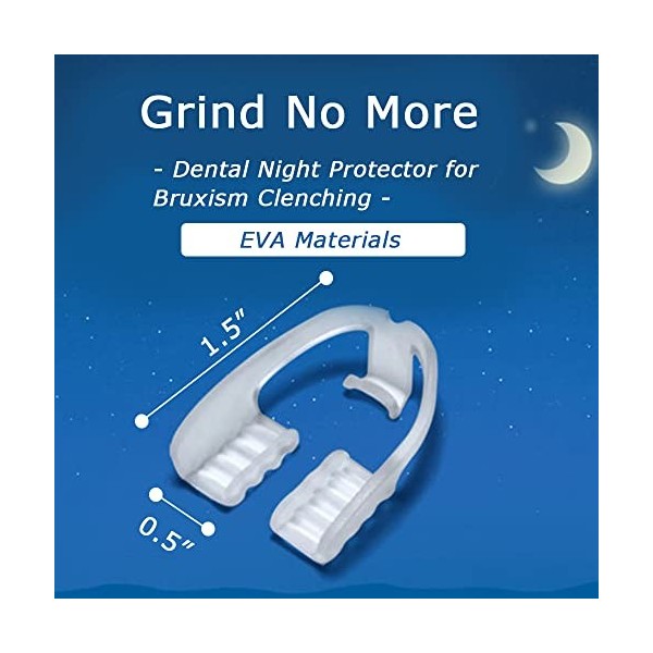 Hain Lot de 4 protège-dents pour bruxisme, TMJ, ronflement, convient aussi pour la boxe, la crosse, le basket-ball, etc