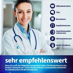 AMHANDER Lot de 4 rails de dentition confortables pour la nuit, le grincement des dents, le grincement des dents sans BPA, la