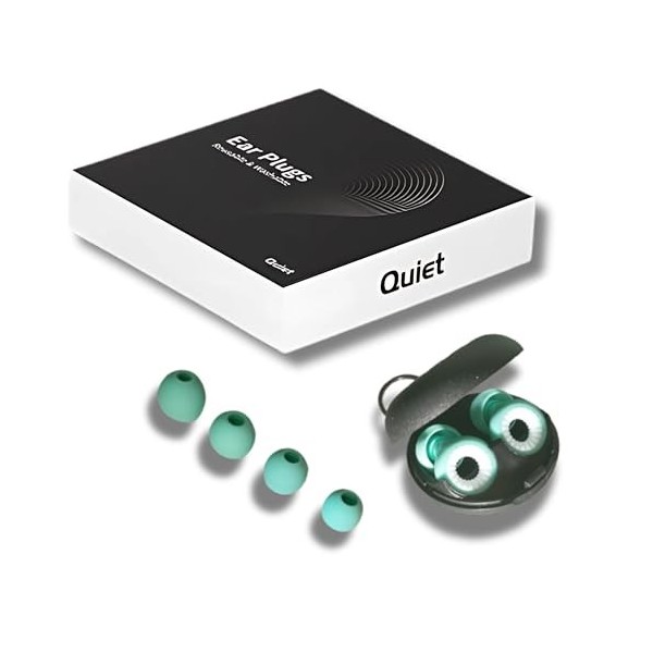 EAR PLUGS QUIET - Bouchons de sommeil, anti-bruit, ultra confortables pour dormir, étudier, voyager, concerts, festival. Rédu