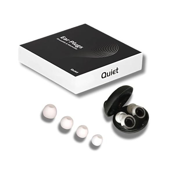 EAR PLUGS QUIET - Bouchons de sommeil, anti-bruit, ultra confortables pour dormir, étudier, voyager, concerts, festival. Rédu