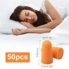 Lot de 50 paires de bouchons doreilles anti-bruit pour dormir - En mousse ultra douce - Réduction du bruit - Convient pour u