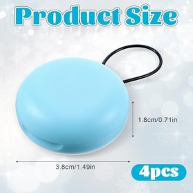 Lot de 4 étuis pour bouchons doreille ronds avec porte-clés - Petit étui de transport pour bouchons doreilles de voyage - M