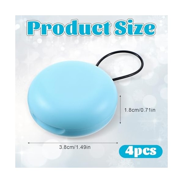 Lot de 4 étuis pour bouchons doreille ronds avec porte-clés - Petit étui de transport pour bouchons doreilles de voyage - M