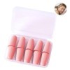 Lot de 10 bouchons doreille en mousse souple, rose, pour dormir et se concentrer, forme ovale et noyau souple et amortissant