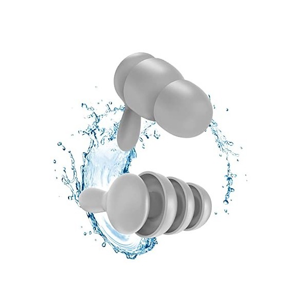 2 Paires Bouchons dOreille pour Dormir, 40 dB à Réduction de Bruit Agréable à Porter 3 Couches Silicone Boules Quies avec Bo