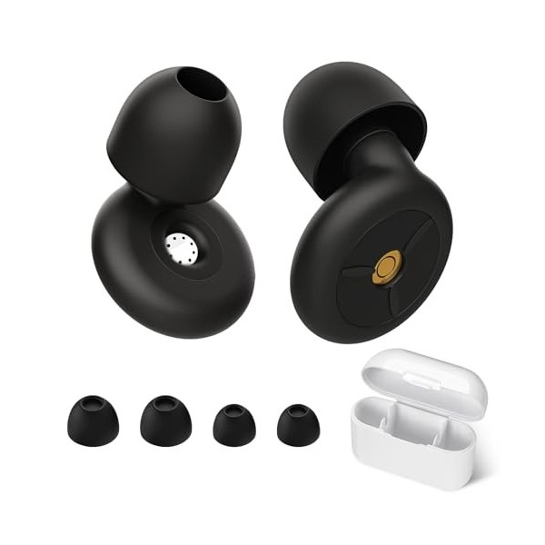 Bouchons D’Oreilles Anti Bruit Réutilisables, Bouchon Oreille Réduction de Bruit 24 dB SNR, pour Dormir, Travailler, Voyager 