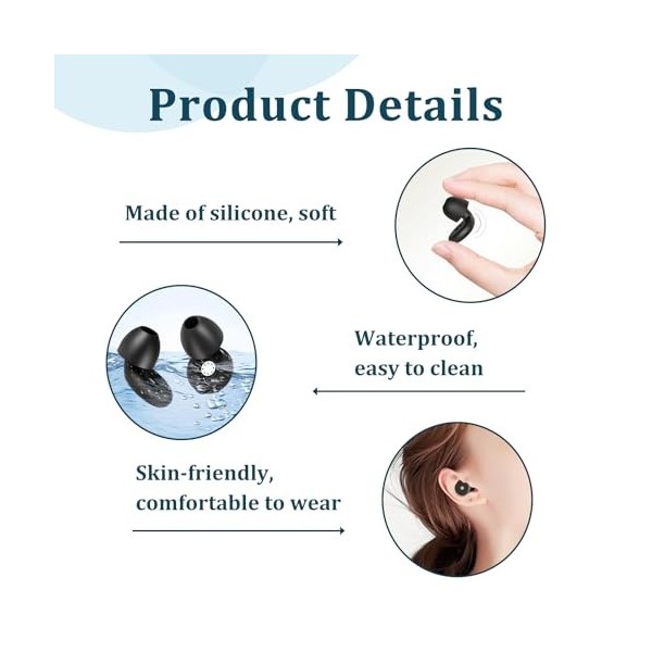 Bouchons D’Oreilles Anti Bruit Réutilisables, Bouchon Oreille Réduction de Bruit 24 dB SNR, pour Dormir, Travailler, Voyager 