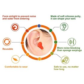 Lot de 21 paires de bouchons doreilles réutilisables en silicone malléables pour la natation, le sommeil, le ronflement, lé