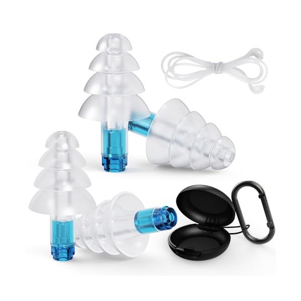 Lot de 2 paires de bouchons doreille avion pour enfants de 6 ans et plus et adultes / petits conduits auditifs réutilisables