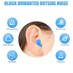 Lot de 14 paires de bouchons doreille en silicone souple et réutilisable pour dormir - Bouchons doreilles en gel avec suppr