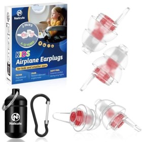 Naiicute Fly Bouchons doreilles pour enfants 6 à 12 ans - Protection auditive pour enfants - Compensation de pression - Bo