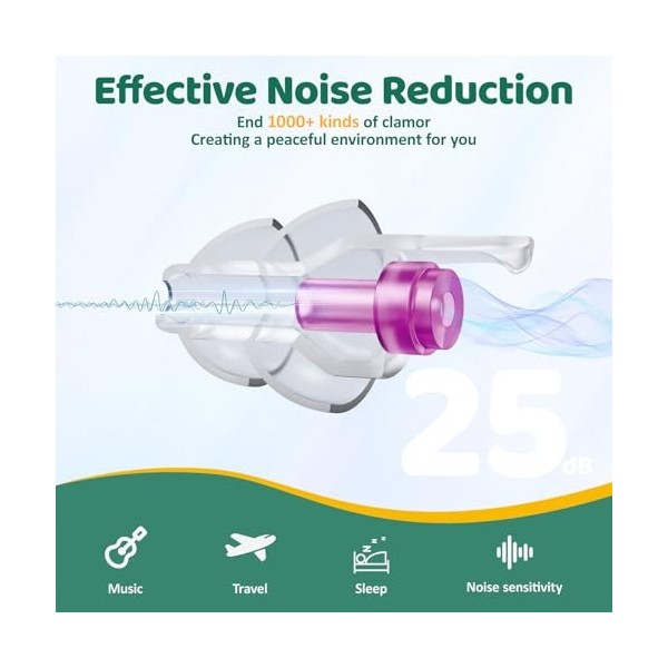 Naiicute Fly Bouchons doreilles pour enfants 6 à 12 ans - Protection auditive pour enfants - Compensation de pression - Bo