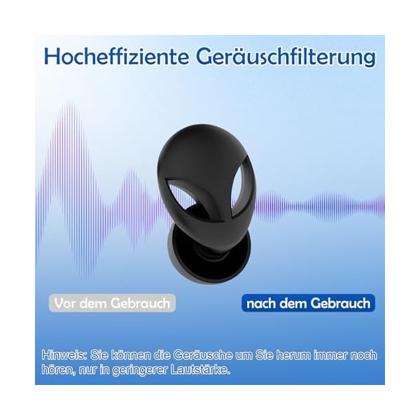 Bouchons doreille pour dormir, bouchons doreille en silicone, lavables, bouchons doreille anti-bruit, ronflement, voyage, 