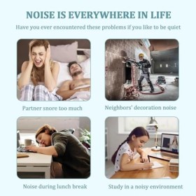 Saleependent 2 Paires Bouchon dOreille pour Dormir, Réutilisable et Lavable