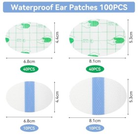 Lot de 100 autocollants imperméables jetables pour oreilles de bébé