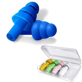 Lot de 5 paires de bouchons doreilles réutilisables en silicone pour adultes et enfants pour natation, travail, avion, ronfl