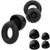 Bouchons doreille réutilisables en silicone pour rencontres sociales, travail, conversations et sensibilité au bruit, noir