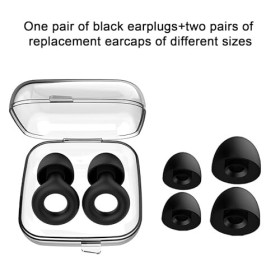 Bouchons doreille réutilisables en silicone pour rencontres sociales, travail, conversations et sensibilité au bruit, noir