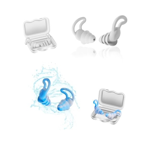 Bouchons doreille en silicone pour le sommeil – Protection auditive super douce et réutilisable en silicone souple pour rédu