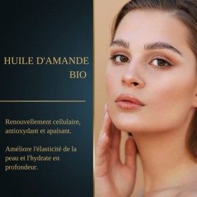 Huile Amande Douce Bio 200ml - Huile Naturelle pour le Corps et les Cheveux - Huile de Massage Hydratante - Huile Vergeture G