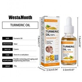 10ml Huile Essentielle de Curcuma Huile de Curcuma de Qualité Thérapeutique 100 naturel et pur, huile de curcuma Huile Visage